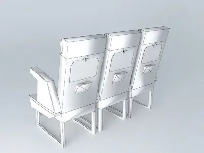 dfg three airplane seats - three airplane seats Free 3D model