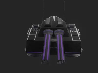 Flying tank of the future Low-poly 3D model