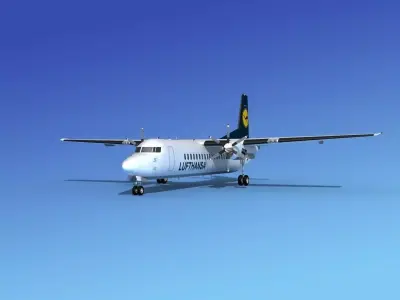 Fokker 50 Lufthansa 3D model