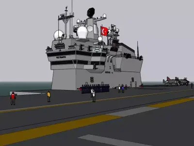 TCG Trakya Aircraft Carrier 3D Model STL SketchUp Files 3D model