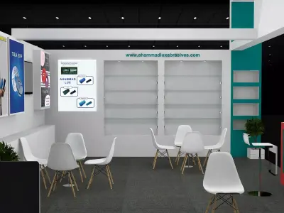 8mtr x5mtr expo stall 1side open Exhibition Stand Free low-poly 3D model
