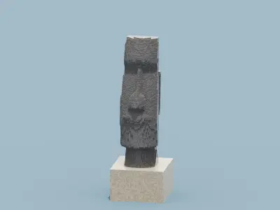 Voxel Moai Statue Low-poly 3D model