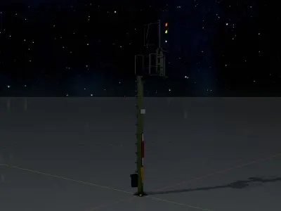 KS Railway Signal Post 7000mm Version-10 Low-poly 3D model