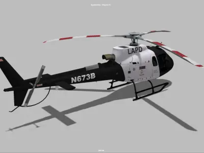 AS350 eurocopter LAPD Low-poly 3D model