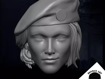 Jill The Zombie Slayer Head for 6 inch action figures 3D print model