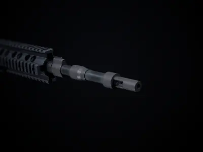 Mk12 PBR sniper rifle scope Low-poly 3D model
