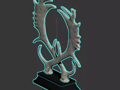 decorate trophy with antlers 3D model