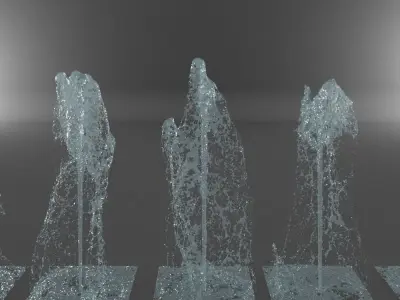 Water Jet Exterior Fountains Pack 3 3D model