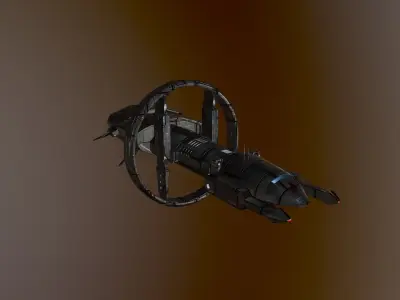 SpaceShip H-412 Low-poly 3D model