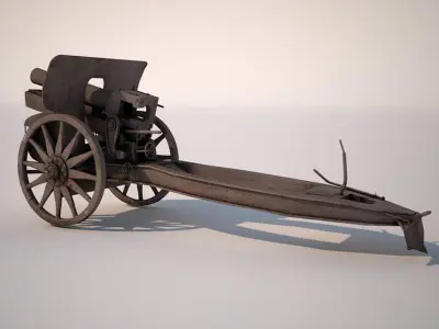 Ottoman 105mm Feldhaubite 3D model