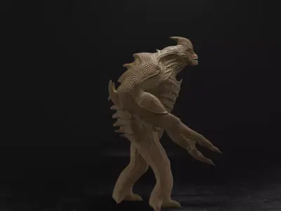 Warrier monster Low-poly 3D model