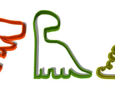 Combo 3 Dinosaur Cookie cutter 3D print model