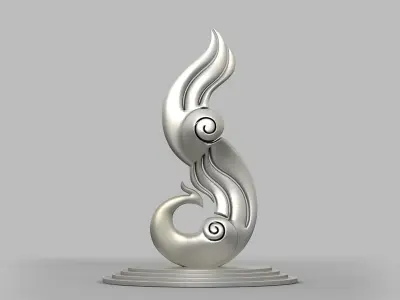 Phoenix the bird sculpture Classic life culture symbol 3D model