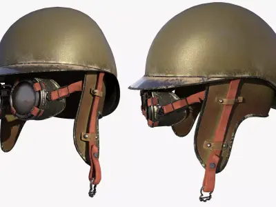 Steampunk Helmet Low-poly 3D model