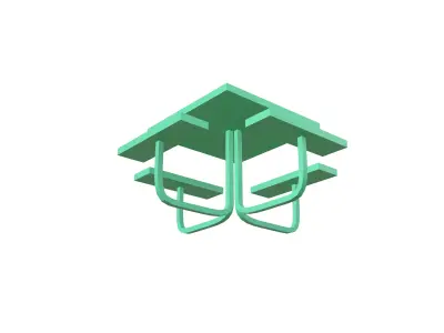 Park Table v1 004 Low-poly 3D model