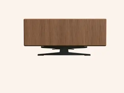 Scandinavian Wood TV Stand - Metal Legs - Low Poly 3D Model Free low-poly 3D model