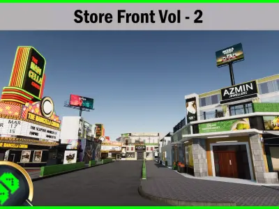 Store Front Pack 2 Low-poly 3D model
