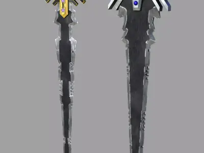 Fantasy Greatswords Game Ready Low-poly 3D model