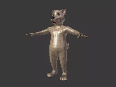 Cartoon Dog Wolf Mascot Free 3D model