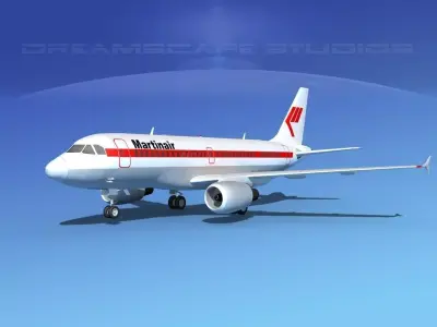 Airbus A319 Martinair 3D model