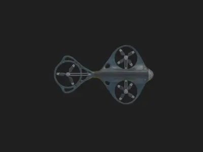 Drone with Missile Low-poly 3D model