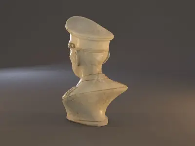 Erwin Rommel Bust Low Poly Low-poly 3D model