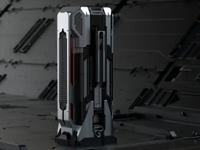 Sci-fi columns 3D model