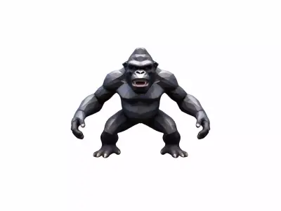 King Kong Gorilla Powerfull  Animal In The Forest 3d Render 3D model