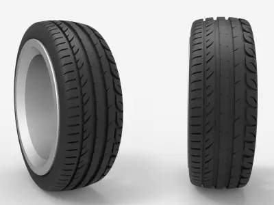 Wheel 5x100 R16 Opel Rim with Kormoran UHP Tire 3D model