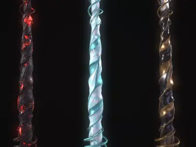 Fantazy Long Sword Melee Weapon Low-poly 3D model purchase