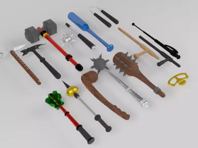 Medieval weapon set Free 3D model