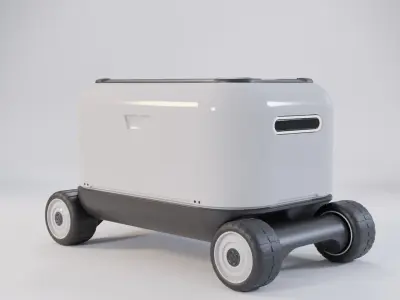 Futuristic Delivery Bot Low-poly 3D model