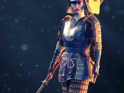 Onna-bugeisha Female Japanese Warrior 3D model
