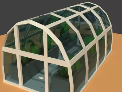 Low Poly Greenhouse Low-poly 3D model