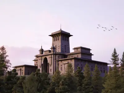 Old Abandoned Castle Low-poly 3D model