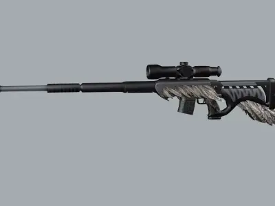Remington M700 Tactical Bolt-action Sniper Rifle 3D Model Low-poly 3D model