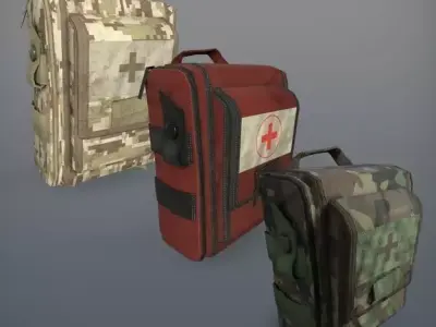 Military medkits Low-poly 3D model