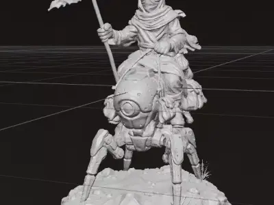 Desert Nomad on Mech Steed 3D model