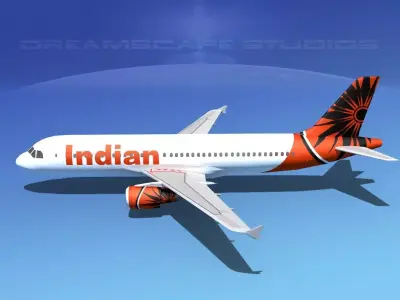 Airbus A320 LP Air India Low-poly 3D model