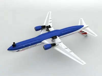  Boeing 767-300 Airliner - British Airways Low-poly 3D model