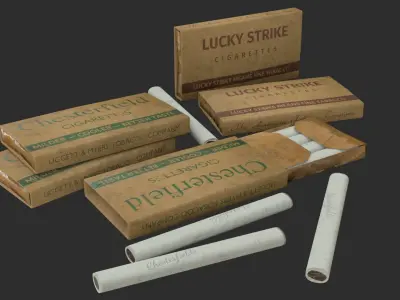 US Cigarettes WWII Low-poly 3D model