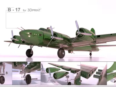 Boeing B17 for 3Dprint 3D print model