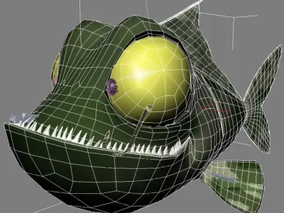 Veteran Fish RIGGED Low-poly 3D model