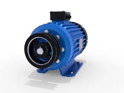 Electric Motor 1 Low-poly 3D model