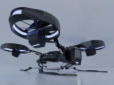 Drone Quadcopter Low-poly 3D model