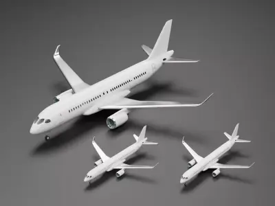 Airbus A220 Family Pack 3D model