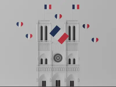 Notre Dame de Paris France Landmark 3D model