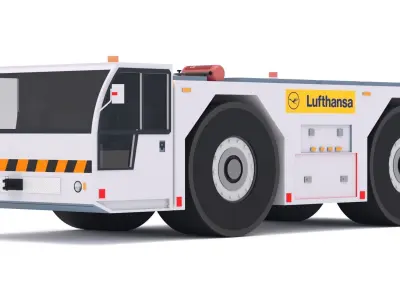 Lufthansa Towing Tractor Low-poly 3D model