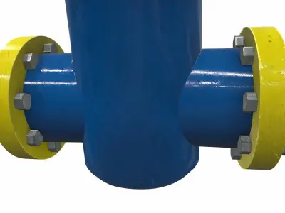 Industrial pipeline valve 4 3D model