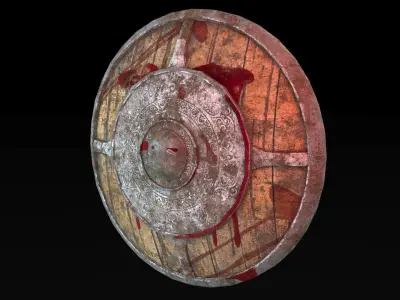 Low Poly War Shield Low-poly 3D model